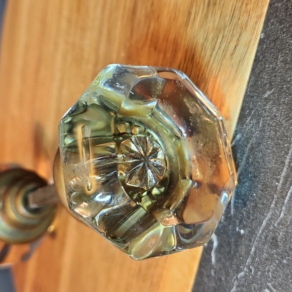 Antique Vintage Clear Glass and Brass Door Knobs - Picture 2 of 8